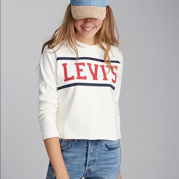 Levi's Sweaters - Levi's | Logo Raw Hem Sweatshirt